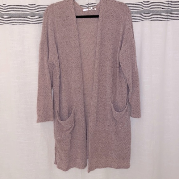 Fuzzy Open Cardigan with Pockets - Picture 4 of 5